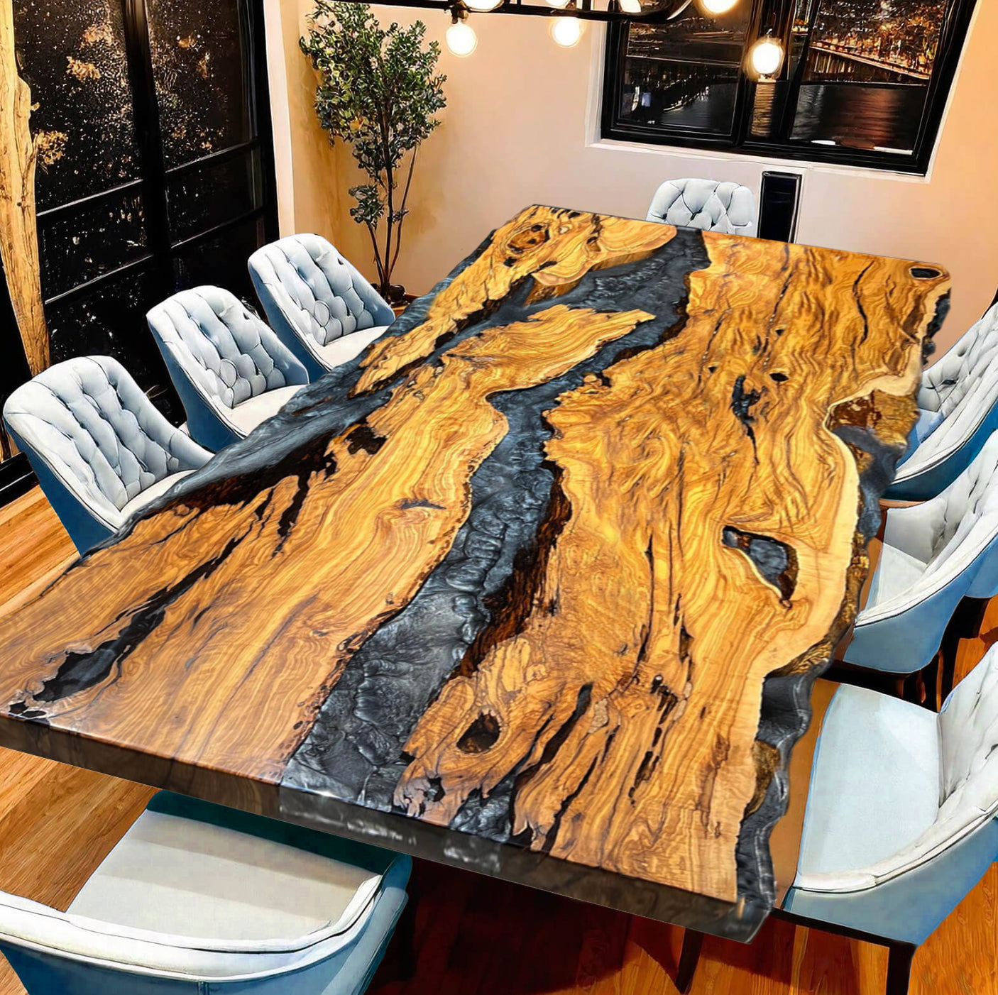Olivewood Epoxy Table