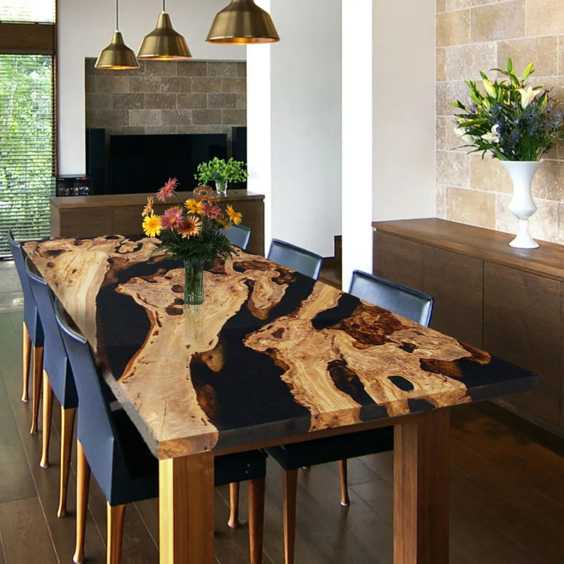 Olivewood Epoxy Table