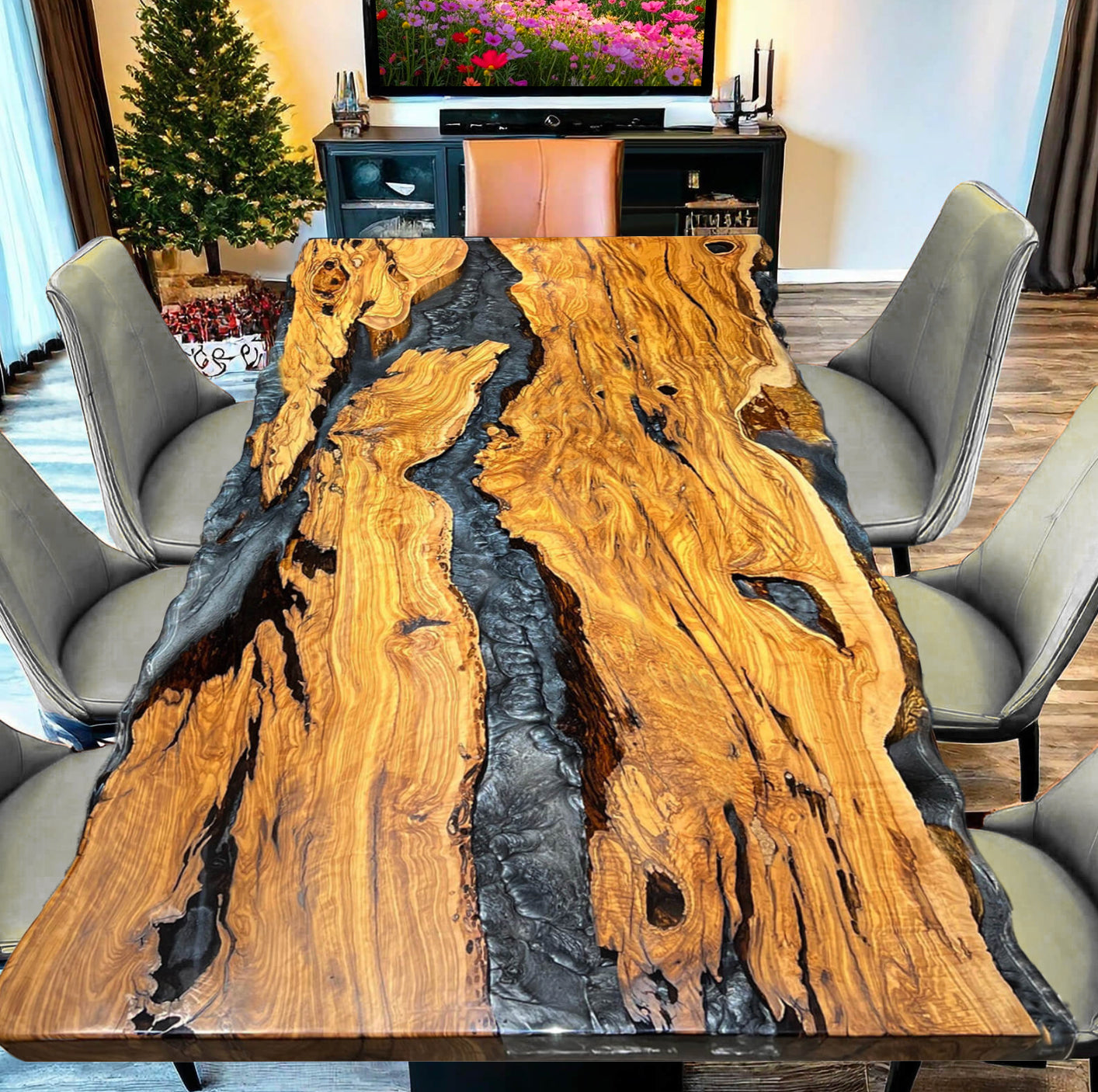 Olivewood Epoxy Table