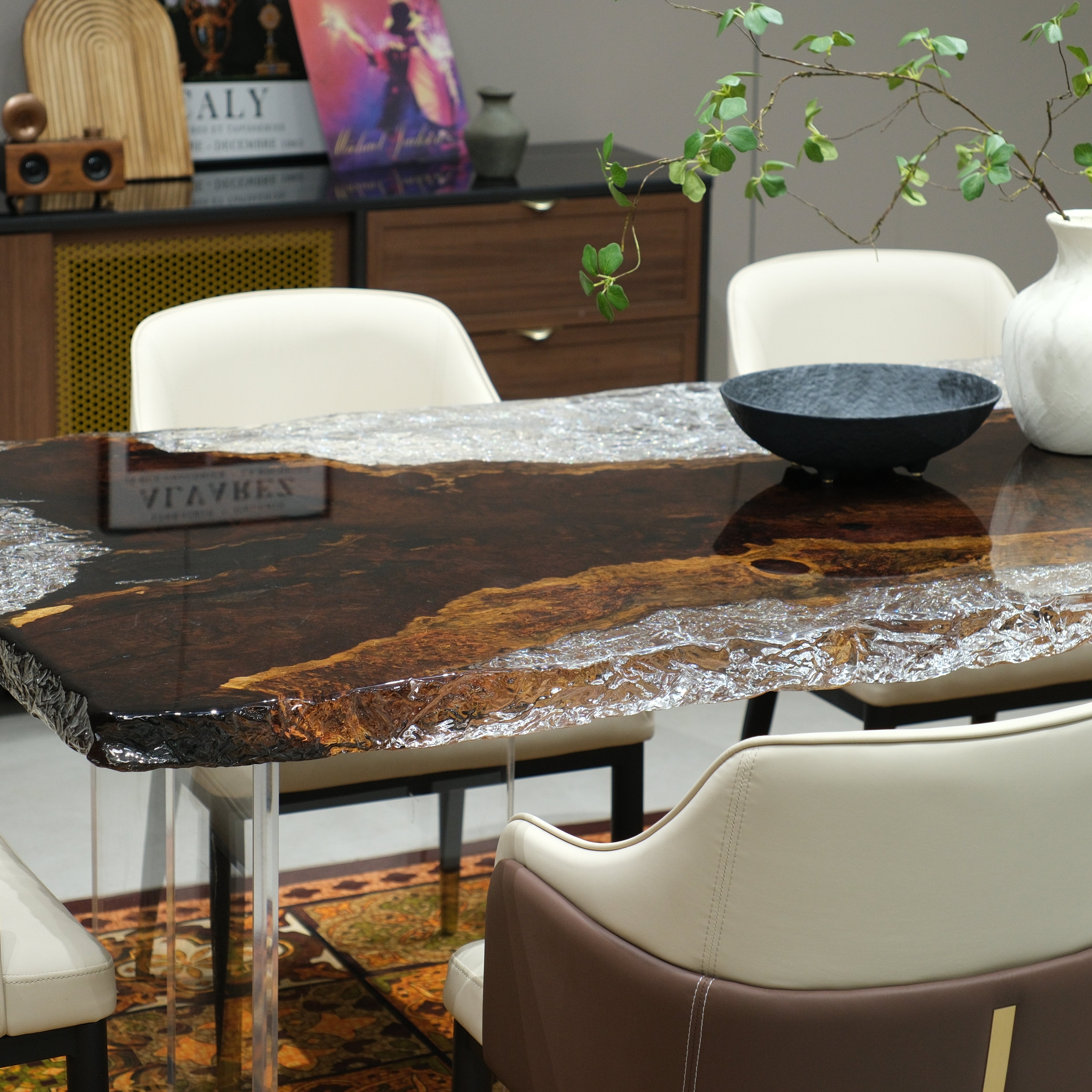 Ebony Epoxy Table | XHZB8033