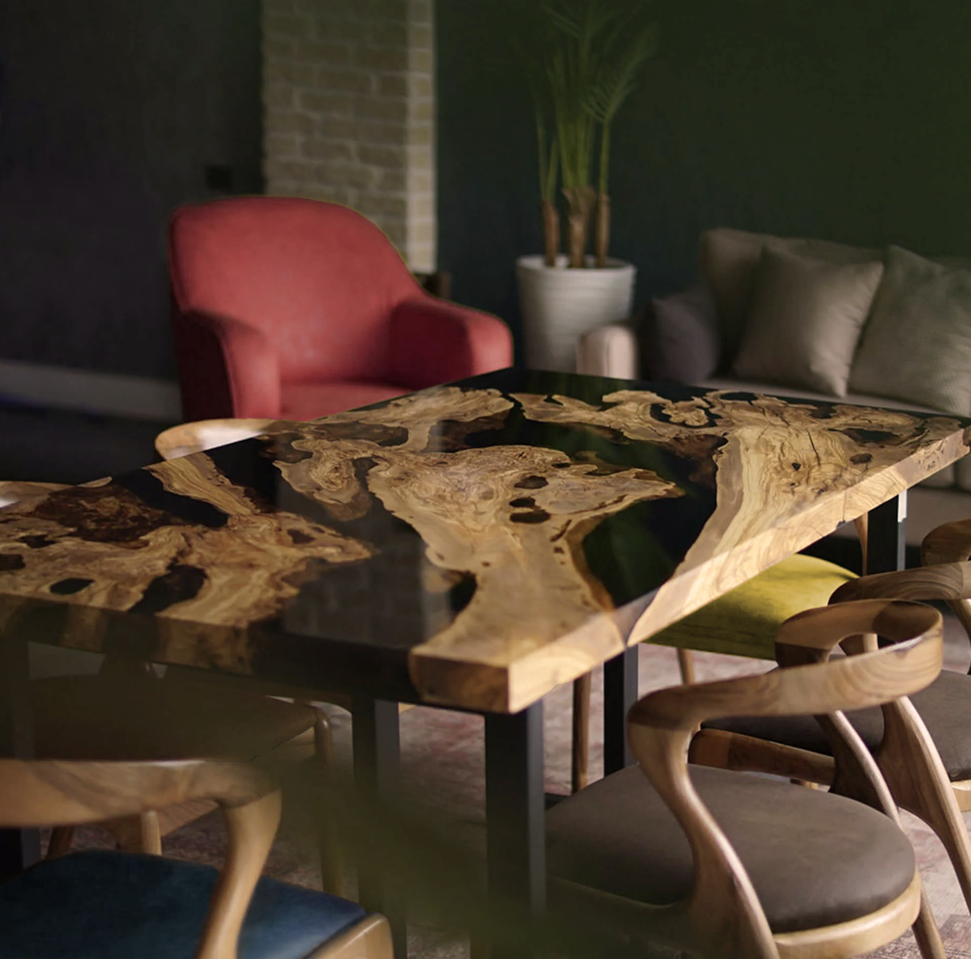 Olivewood Epoxy Table