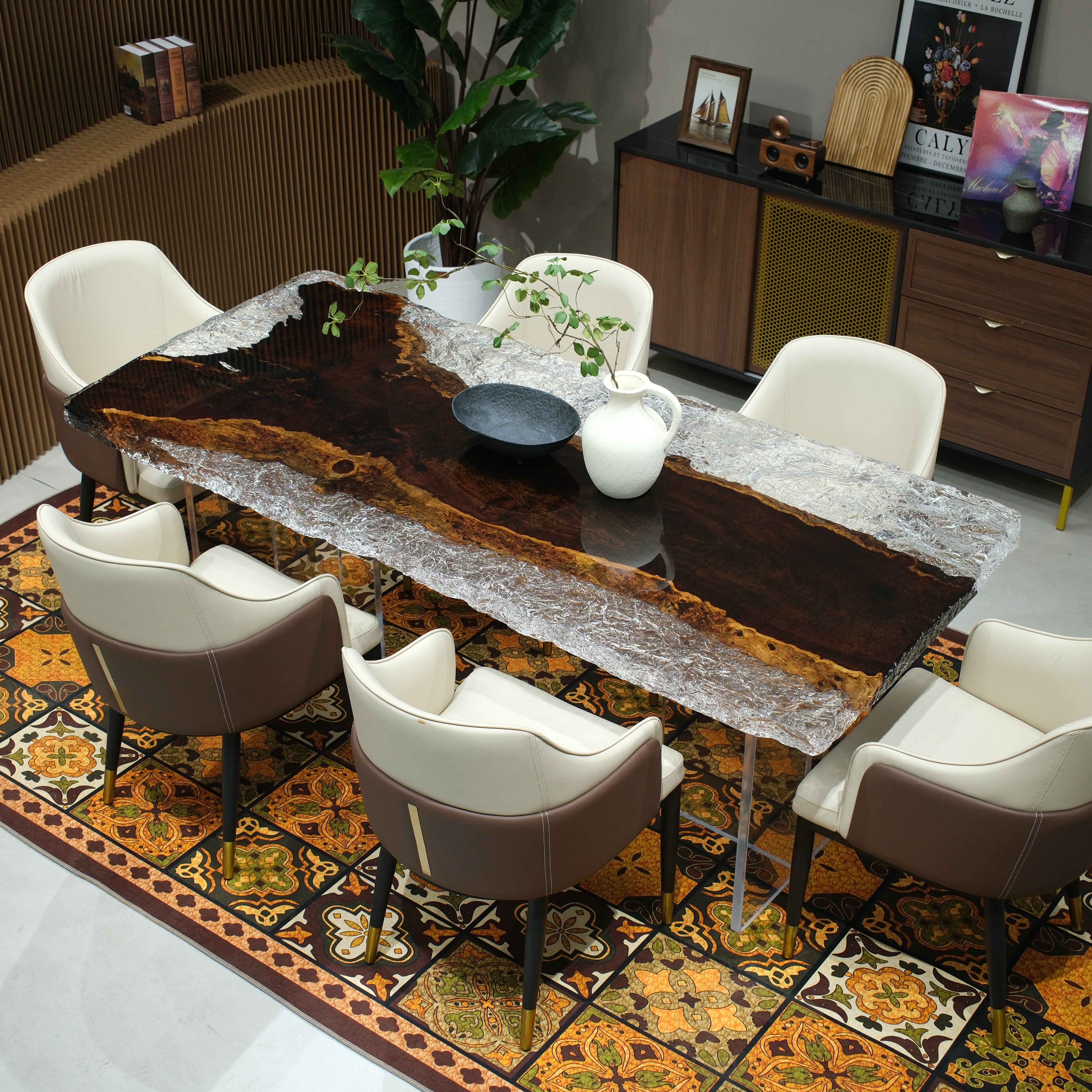Ebony Epoxy Table | XHZB8033