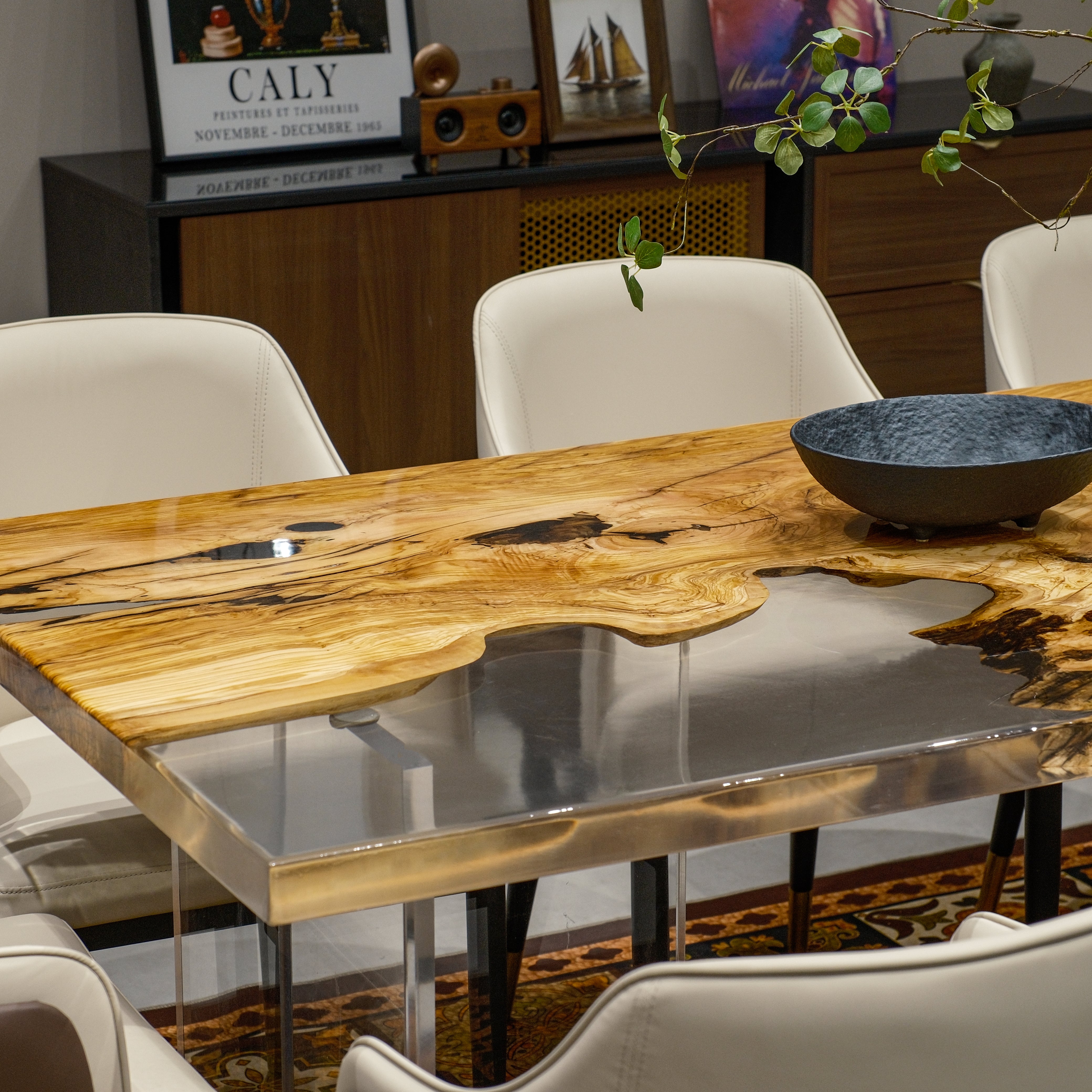 Olivewood Epoxy Table | XGZB1059