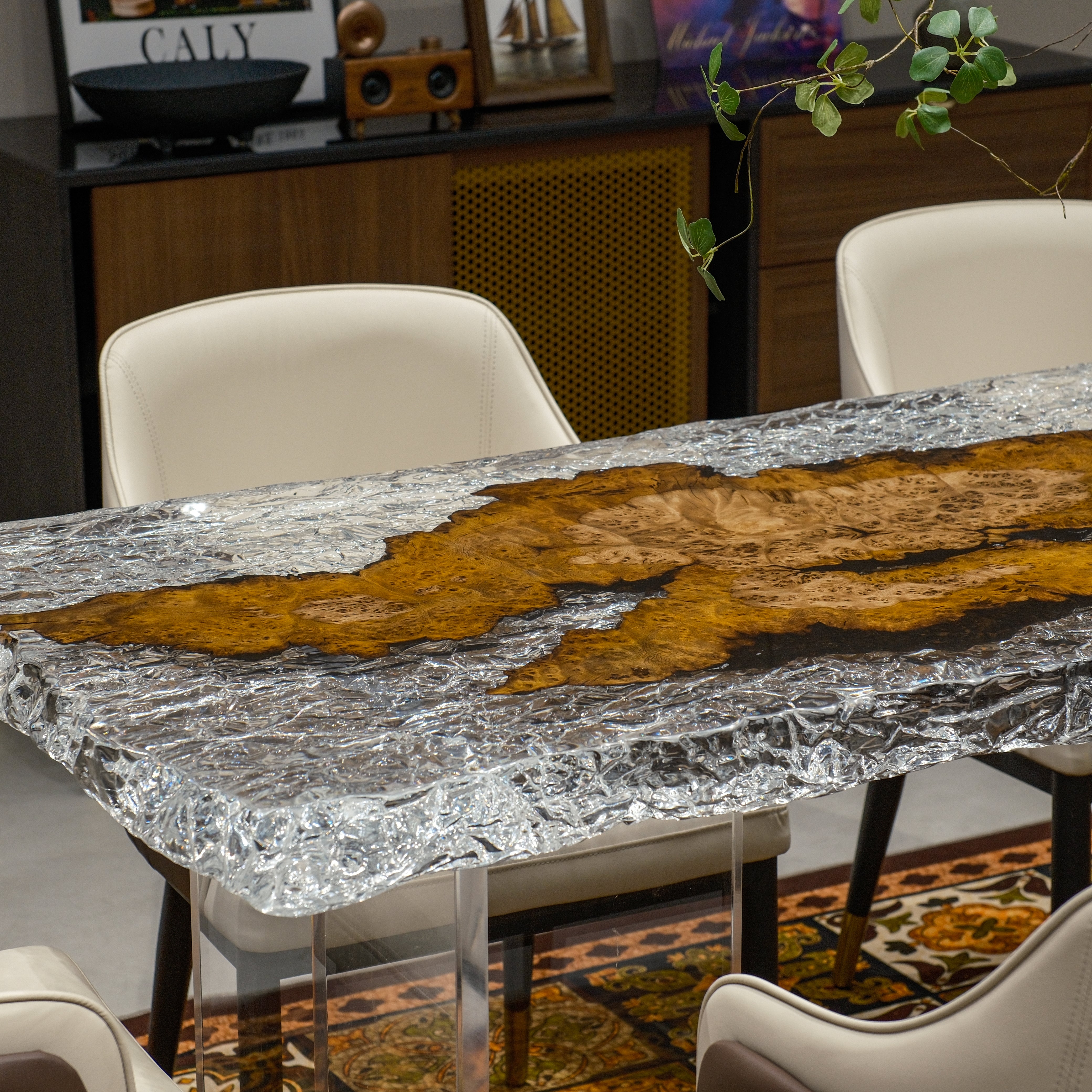 Golden Camphor Epoxy Table | XHJZB11039