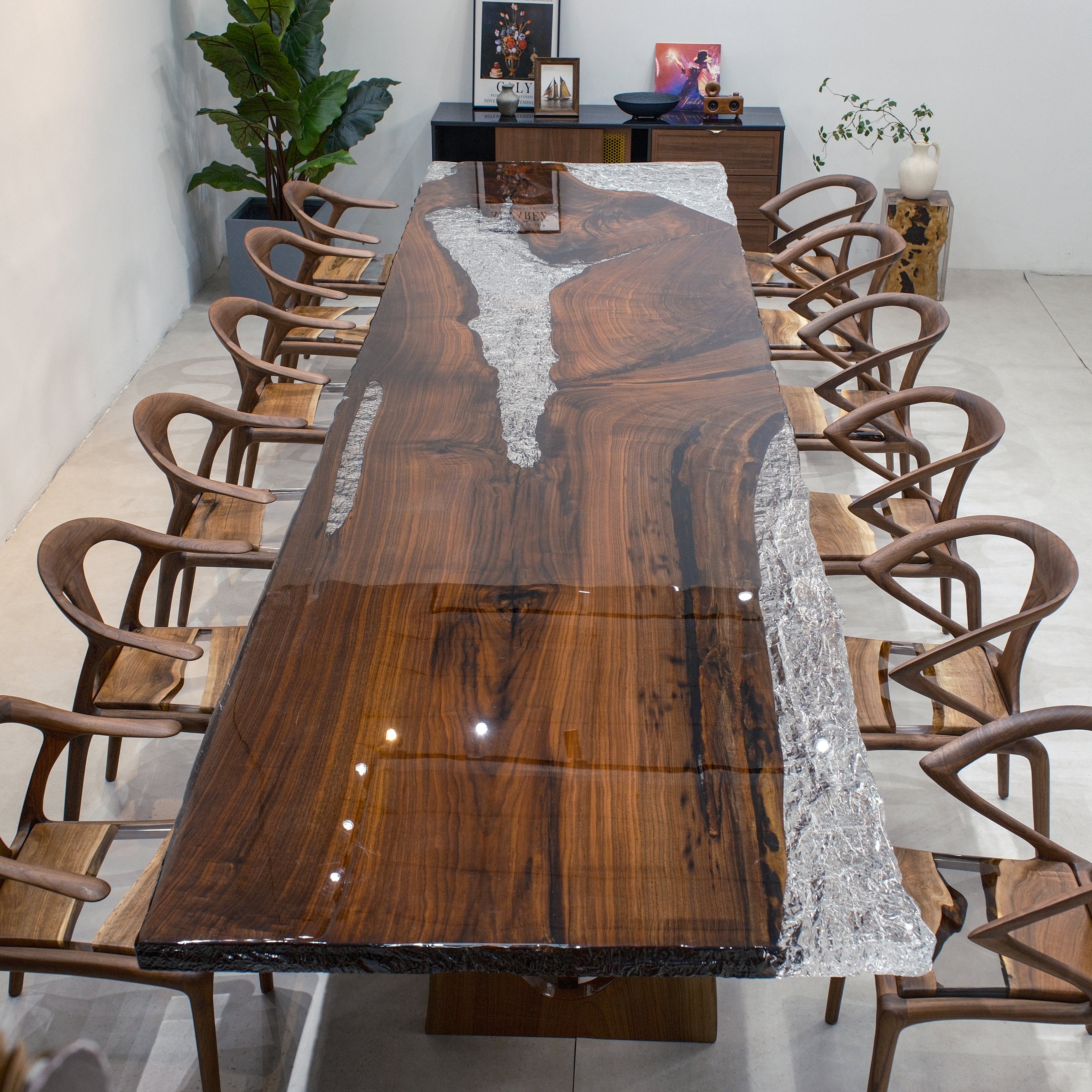 Black Walnut Epoxy Table | XBZB7072