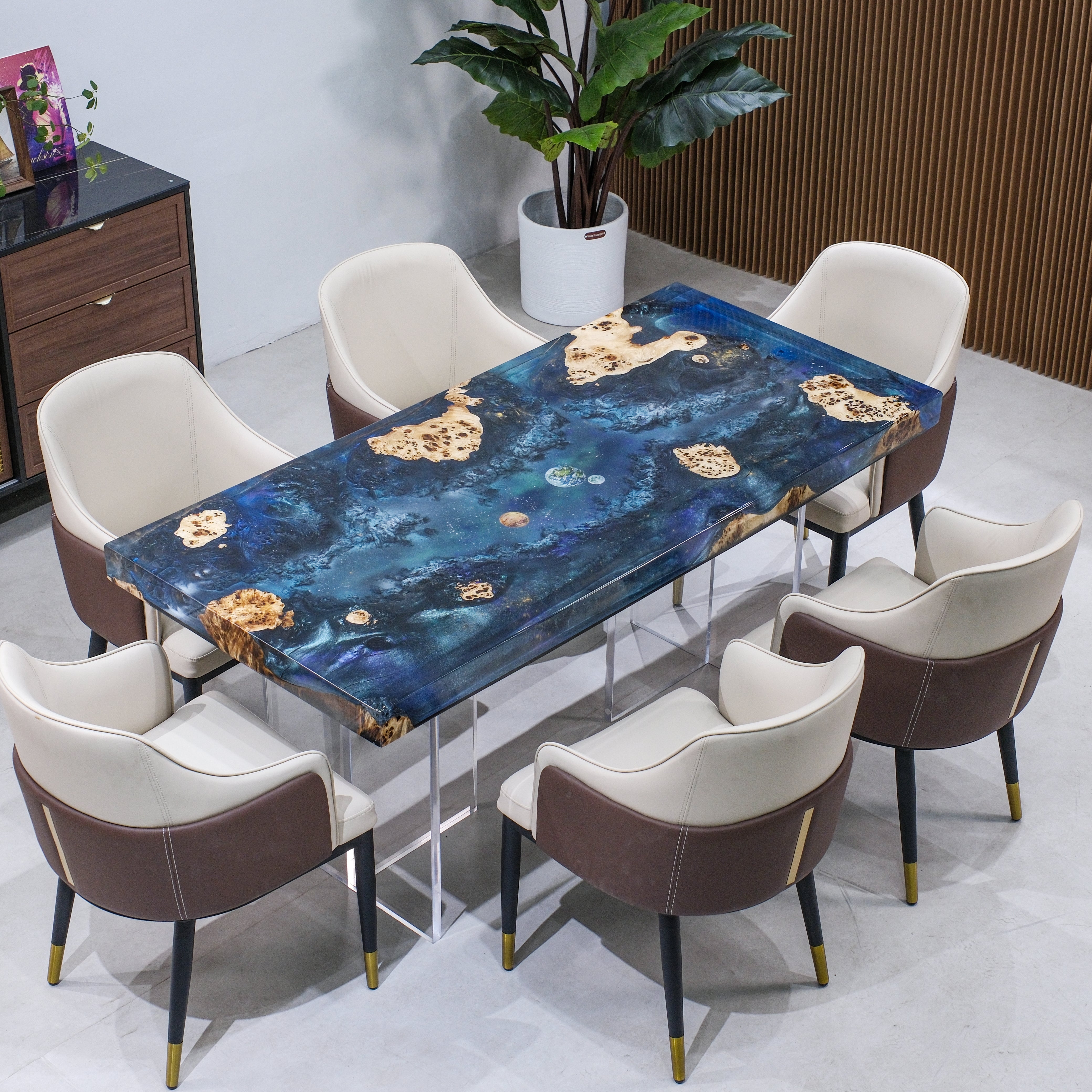 Poplar Epoxy Table | XFZB1001