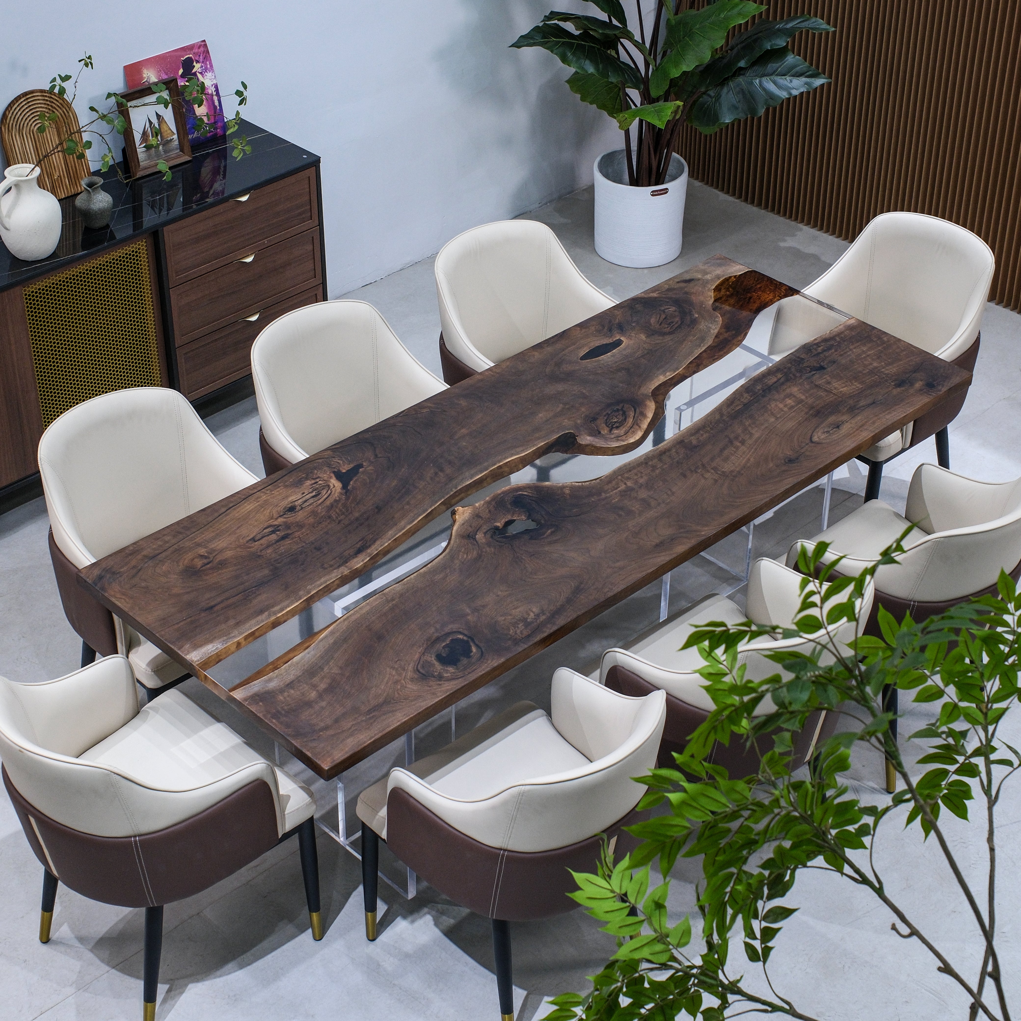 Black Walnut Epoxy Table | XHTZB5047